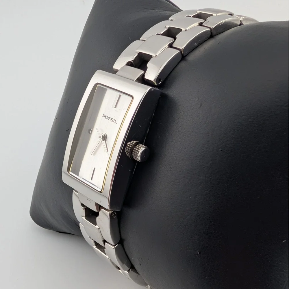 Fossil ES-1107 F2 Tank Watch Patterned Dial All Stainless Steel‎ WR100